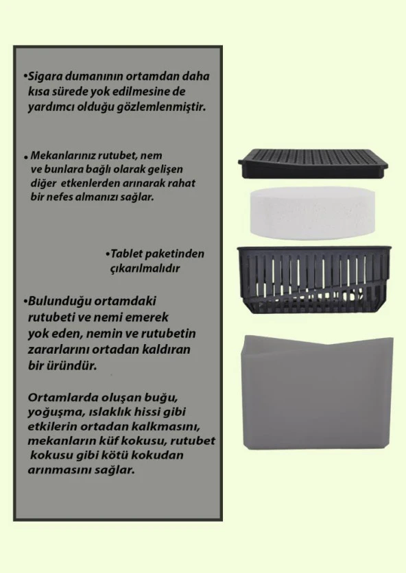 Nem Alıcı 1 kg Kare Aparat Natural - Resim 4