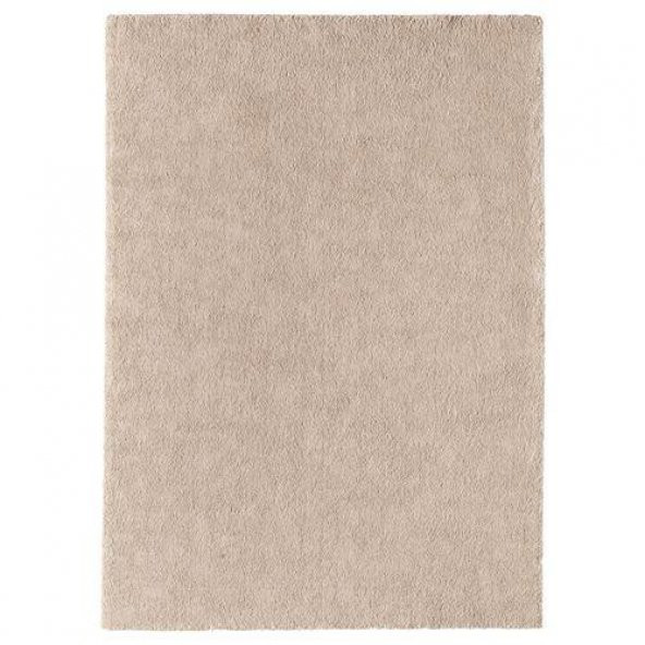 Kalın Tüylü Halı Kırık Beyaz Renk MeridyenDukkan 170x240 cm IKEA Sentetik Elyaf Parlak Dayanıklı