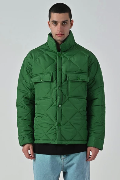 REGULAR FİT ÇIT ÇIT KAPAMALI DİK YAKA ASTARSIZ BAHARLIK KAPİTONE MONT - 8