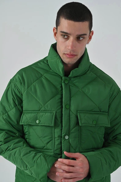 REGULAR FİT ÇIT ÇIT KAPAMALI DİK YAKA ASTARSIZ BAHARLIK KAPİTONE MONT - 7