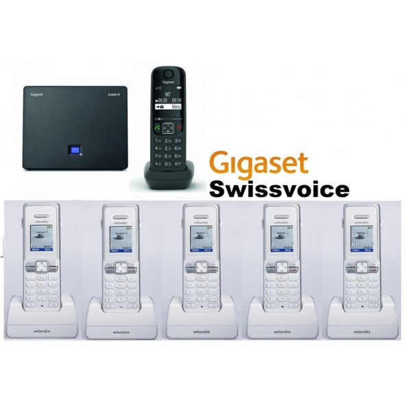 Gigaset AS690 IP 6 Dahili Swissvoice Kablosuz Telefon Santrali