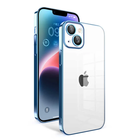 Vendas iPhone 14 Plus Uyumlu (14 Plus) Veve Serisi Parlak Renkli Kenarlı Elektroplated Magic Silikon Kılıf - 5