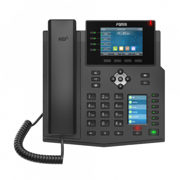 Fanvil X5U Renkli Ekran IP Telefon (PoE)-Siyah