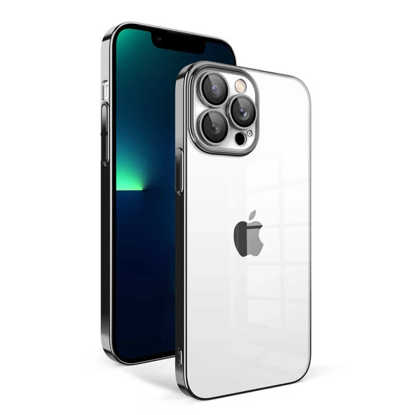 Vendas iPhone 13 Pro Max Uyumlu (13 Pro Max) Veve Serisi Parlak Renkli Kenarlı Elektroplated Magic Silikon Kılıf