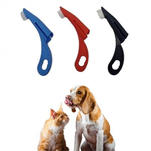 BUFFER&reg  Kedi ve Köpek Parmak Geçmeli Diş Bakım Fırçası Evcil Hayvan Diş Tartar Plak Temizleme