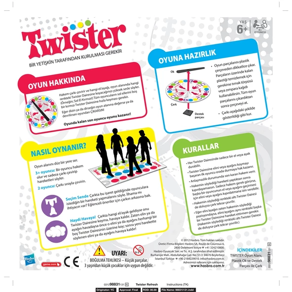 YENİLENEN Hasbro Twister TÜRKÇE - 2