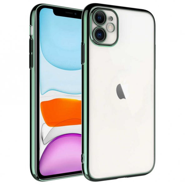 Apple iPhone 11 Kılıf Renkli Çerçeveli Zore Riksos Silikon Kılıf