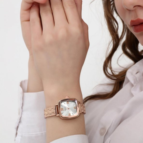 Elanor Gümüş Kadran Roma Rakam Rose Kordon Kadın Kol Saati - 2