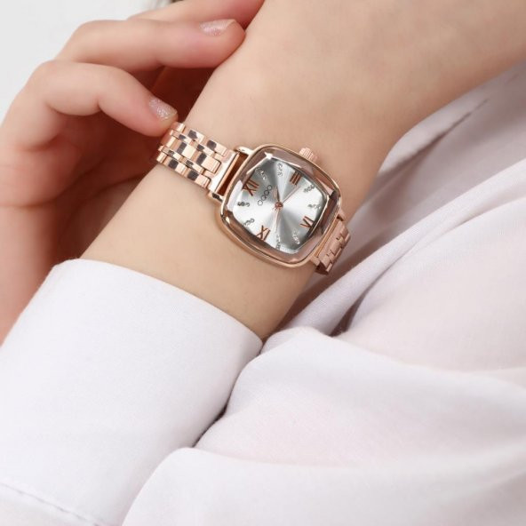 Elanor Gümüş Kadran Roma Rakam Rose Kordon Kadın Kol Saati - 4