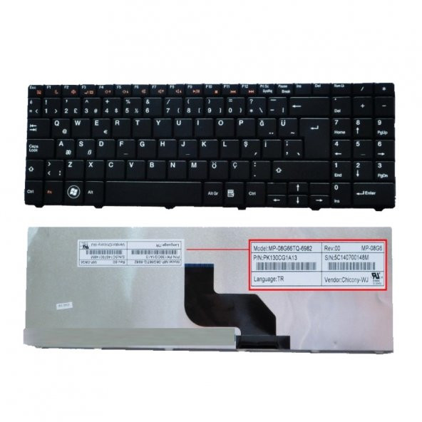 Acer 5517-5358 5517-5136 Notebook Klavyesi - Siyah TR - 3