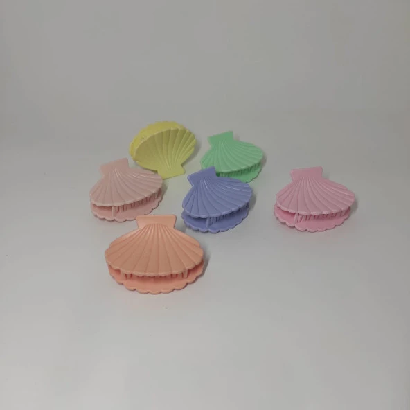 Midye 6'lı Unicorn Rengarenk Saç Tokası Bahar Renkleri Kelebek Kıskaçlı Saç Tokası 8 cm Gökkuşağı Mandal Toka - 2