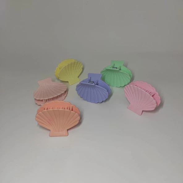 Midye 6'lı Unicorn Rengarenk Saç Tokası Bahar Renkleri Kelebek Kıskaçlı Saç Tokası 8 cm Gökkuşağı Mandal Toka - 5