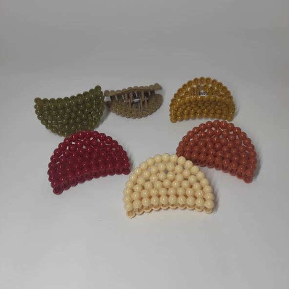 6'lı Unicorn Bahar Renkleri Saç Tokası Kelebek Kıskaçlı Saç Tokası7 cm Boncuk Tasarım Mandal Toka - 3