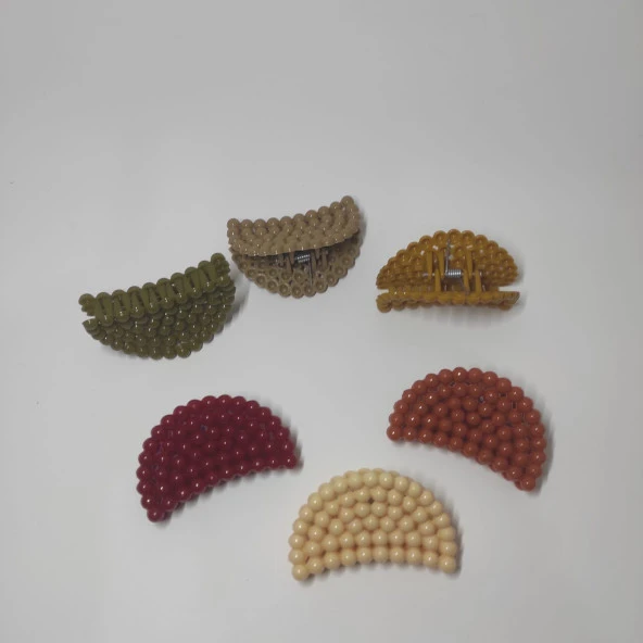 6'lı Unicorn Bahar Renkleri Saç Tokası Kelebek Kıskaçlı Saç Tokası7 cm Boncuk Tasarım Mandal Toka - 4