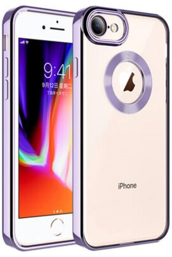 iPhone SE 2020 Kılıf Köşeleri Renkli Şeffaf Kamera Korumalı Silikon Luxury Kapak - 2
