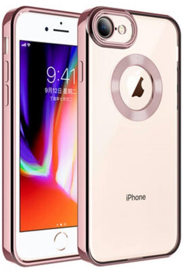 iPhone SE 2020 Kılıf Köşeleri Renkli Şeffaf Kamera Korumalı Silikon Luxury Kapak - 3