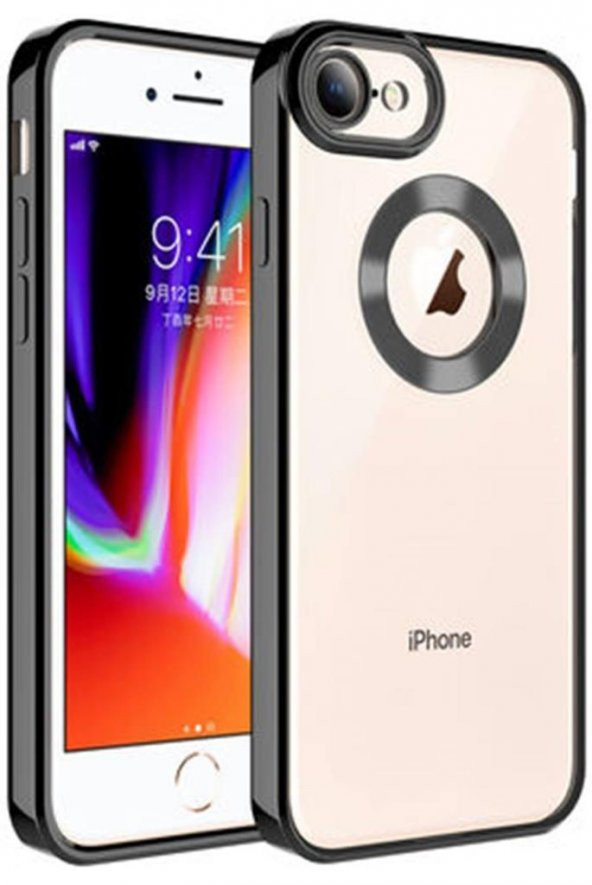 iPhone SE 2020 Kılıf Köşeleri Renkli Şeffaf Kamera Korumalı Silikon Luxury Kapak - 4
