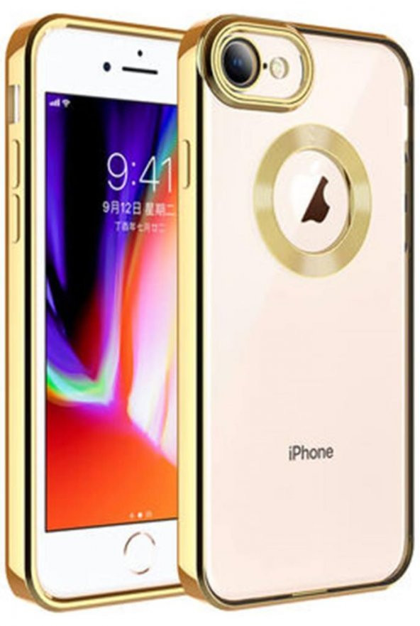 iPhone SE 2020 Kılıf Köşeleri Renkli Şeffaf Kamera Korumalı Silikon Luxury Kapak - 5