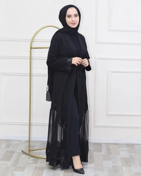 Modatalika Yeni sezon Kadın Ferace Abaya - 10
