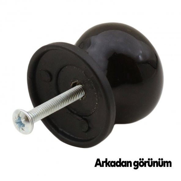 Lüks Porselen Düğme Mobilya Çekmece Dolap Kapak Kulpu Kulbu Siyah - Resim 6