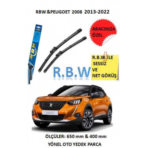 RBW Peugeot 2008 (2013-2022) Aracınıza Özel Muz Tip Silecek Takımı