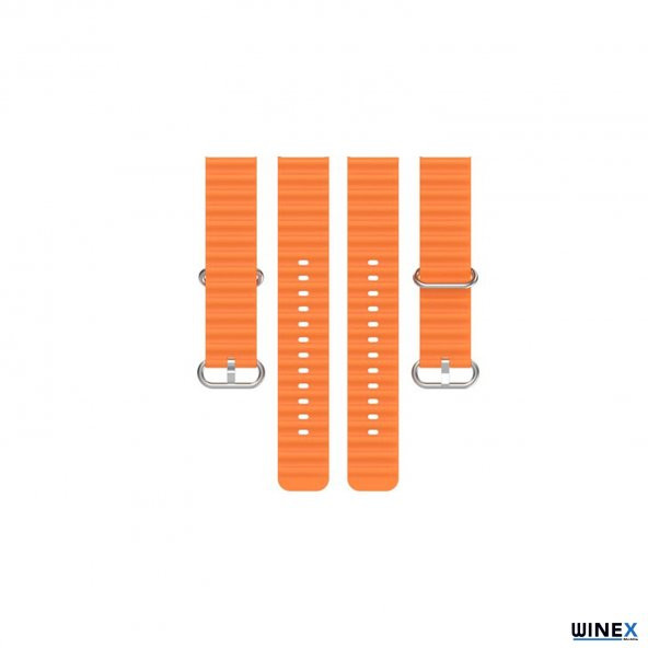 Winex 42-44mm Yeni Nesil Apple Uyumlu Akıllı Saat Kordonu Turuncu - 3