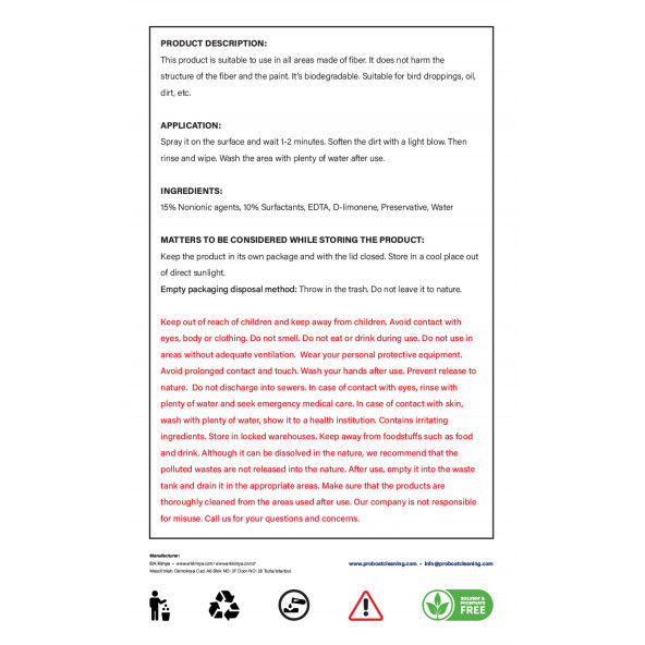 Professional Fiber Cleaner / Profesyonel Fiber Temizleyici 1 Lt - 2