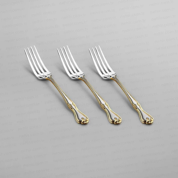 Nehir Lalezar Altın Sade 89 Parça Çatal Kaşık Bıçak Takımı - Resim 4