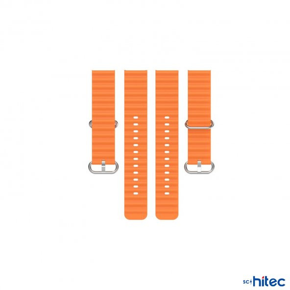 ScHitec 42-44mm Yeni Nesil Apple Uyumlu Akıllı Saat Kordonu Turuncu - 3