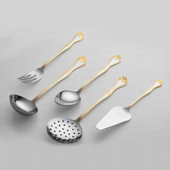 Nehir Lalezar Altın Sade 89 Parça Çatal Kaşık Bıçak Takımı - Resim 8