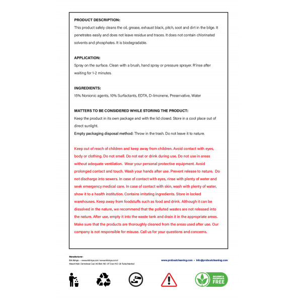 Professional Bilge Cleaner / Profesyonel Sintine Temizleyici 1 Lt - 2