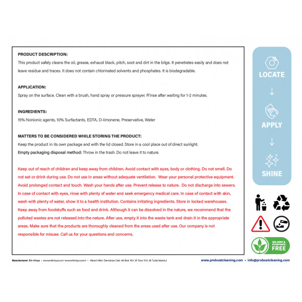 Professional Bilge Cleaner / Profesyonel Sintine Temizleyici 2,5 Lt - 2