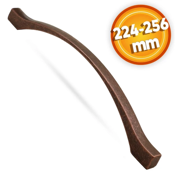 Kartaca 224-256 mm Eskitme Antik Bakır Metal Mobilya Mutfak Çekmece Dolap Kulpu Kulbu Kulpları