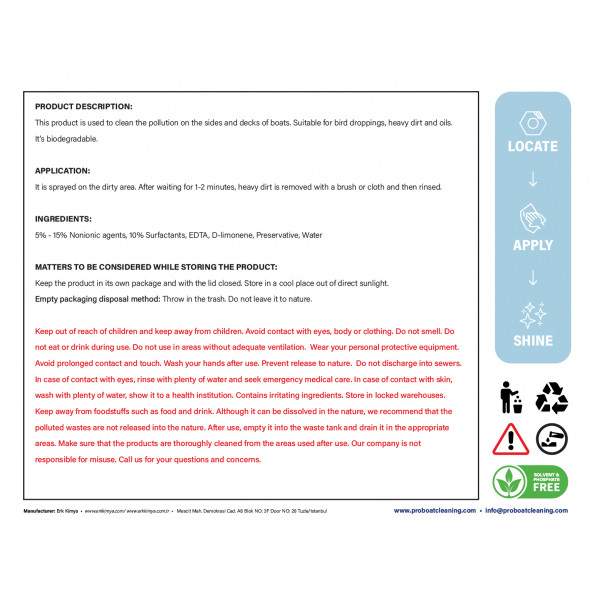 Professional Deck Cleaner / Profesyonel Güverte Temizleyici 2,5 Lt - 2