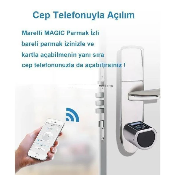 Marelli magic parmak izli ve cep telefonuyla açılan kilit kapı göbeği, bareli, silindiri - 6