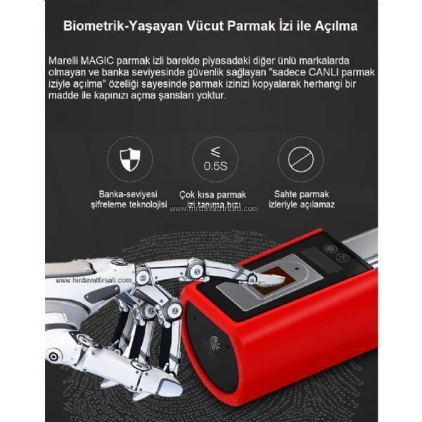 Marelli magic parmak izli ve cep telefonuyla açılan kilit kapı göbeği, bareli, silindiri - 4