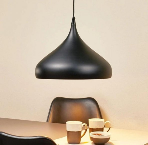 MODERN SPOR METAL ENDUSTRİYEL İÇ DIŞ SİYAH RENK TEKLİ AVİZE ( EV  İSYERİ VEYA CAFE)