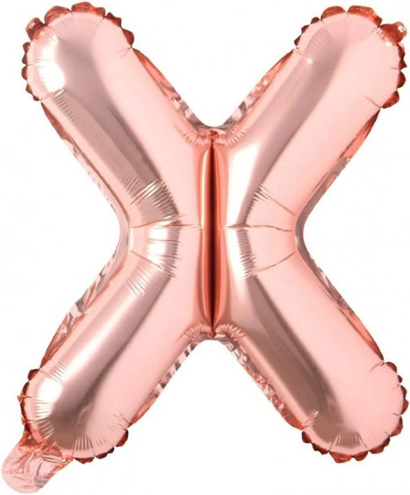 X Harf Rose Gold Folyo Balon16 İnç 36 cm