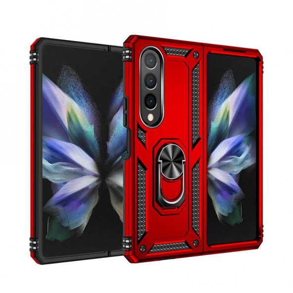 Samsung Galaxy Z Fold 4 Kılıf Yüzüklü Magnetic Standlı Vega Kapak - 3
