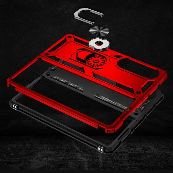 Samsung Galaxy Z Fold 4 Kılıf Yüzüklü Magnetic Standlı Vega Kapak - 10