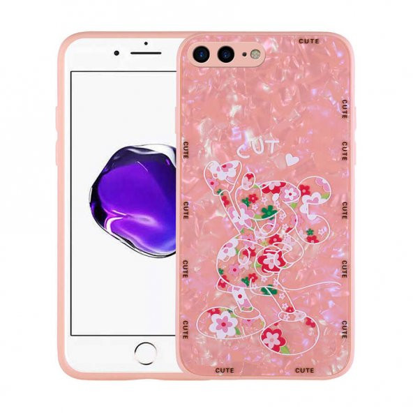 Apple iPhone 7 Plus Kılıf Desenli Sert Silikon Zore Mumila Kapak - 6