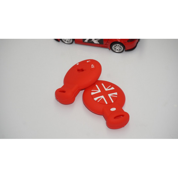 Mini Cooper Clubman Countryman R56 Silikon Anahtar Kırmızı Kılıf Seti - Resim 5