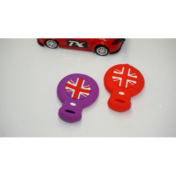 Mini Cooper Clubman Countryman R56 Silikon Anahtar Kırmızı Mor Kılıf Seti - 2
