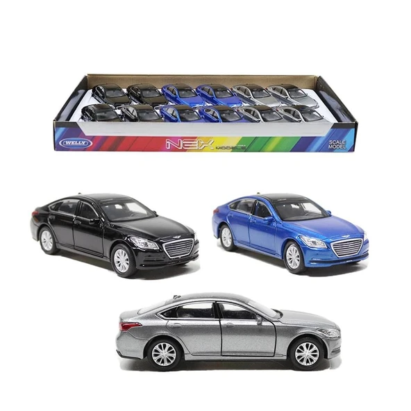 Welly Hyundai Genesus Çek Bırak Metal Araba - 1  Adet Stokta Olan Gönderilir