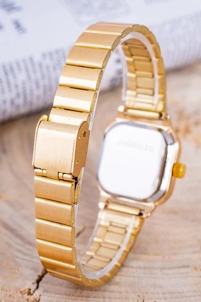 Kadın Kol Saati Minimal Sarı Renk Çelik Kordon Şık Tasarım ST-304262 - 2