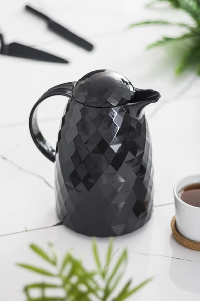 1 Lt Akrilik Siyah Çay Termosu 12 Saat Sıcak 24 Saat Soğuk - 4