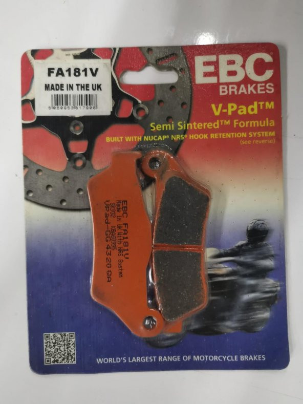Ebc Fa181V 2017-2021 Harley-Davidson Street Rod Arka Fren Balatası