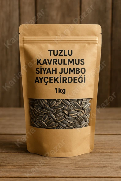 Tuzlu Kavrulmuş Siyah Jumbo Ayçekirdeği 1 kg | Ekonomik Büyük Paket ürün görseli