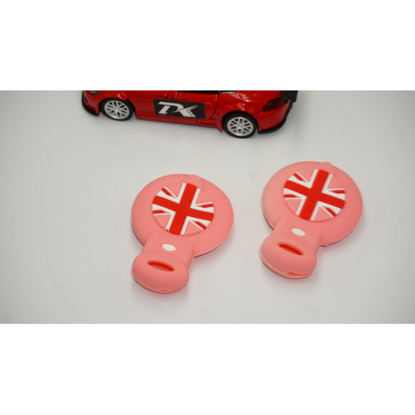 Mini Cooper Clubman Countryman R56 Silikon Anahtar Pembe Kılıf Seti - 5