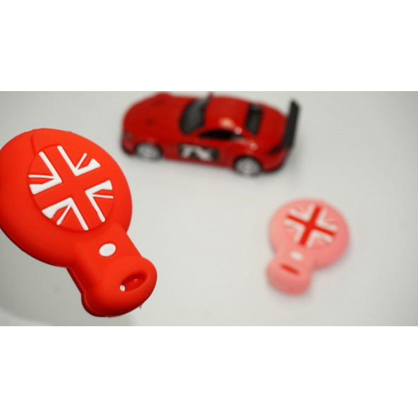 Mini Cooper Clubman Countryman R56 Silikon Anahtar Kırmızı Pembe Kılıf Seti